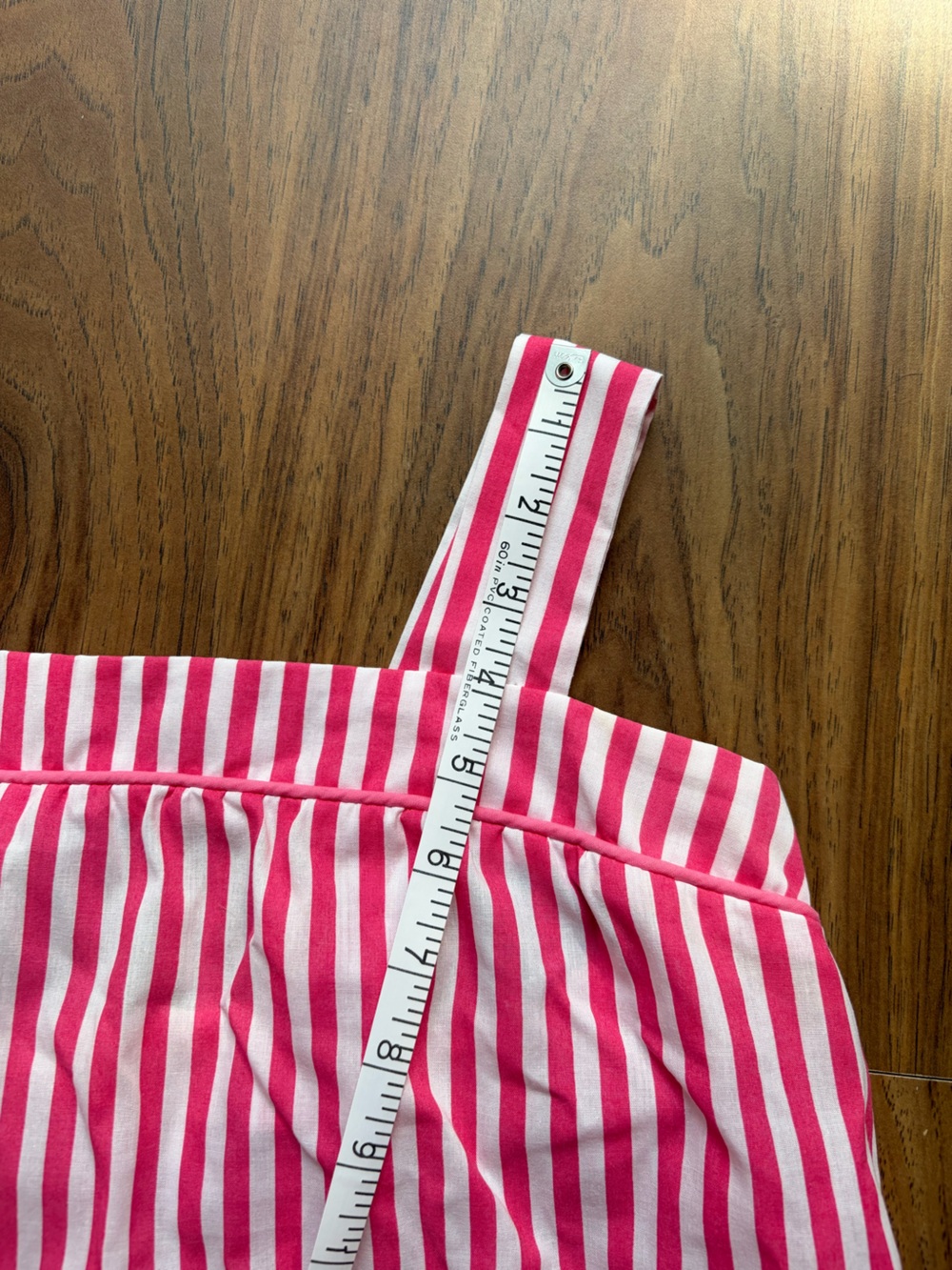 Vintage Hot Pink & White Candy Striped Knee-Length Cotton Dress - Picture 8 of 9